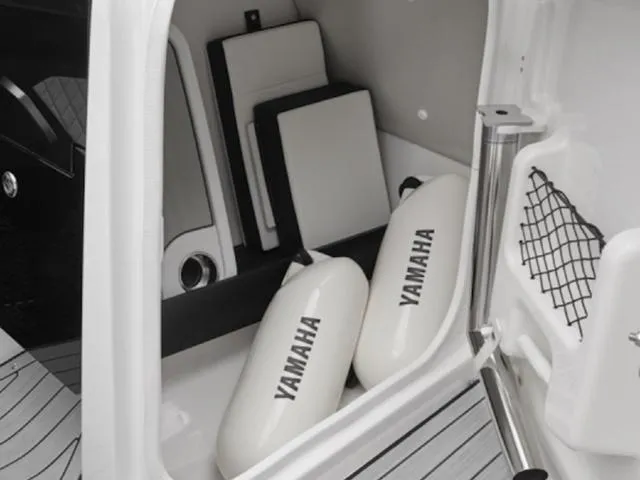 Slide: The Image of 2025 Yamaha Boats 252S interior with sleek seating and modern design. - 7