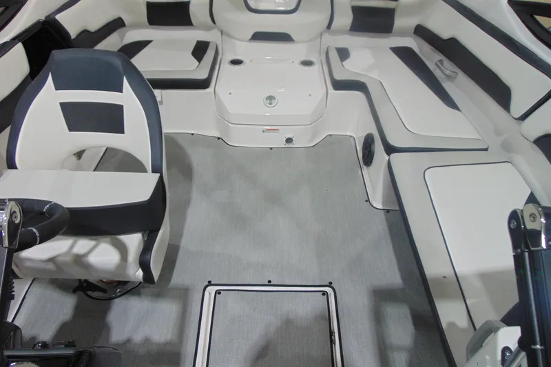 Slide: The Image of 2025 Yamaha AR195 boat interior with sleek seating and modern design. - 15