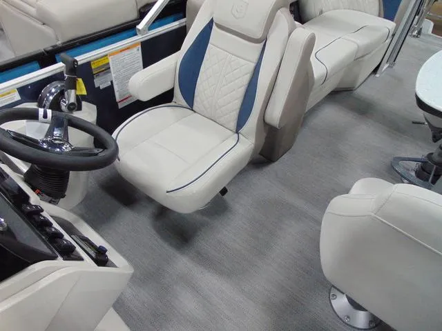 Slide: The Image of 2025 Godfrey Pontoons Sweetwater 2286 MT interior with plush seating and modern design. - 6