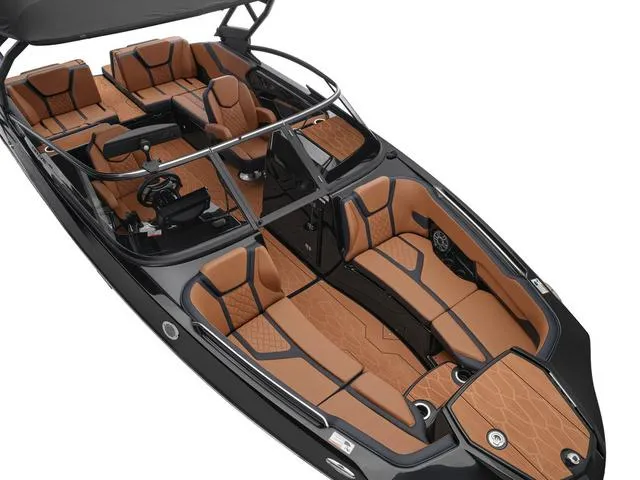 Slide: The Image of Interior view of 2025 Yamaha Boats 255XD, featuring luxurious seating and modern design. - 4