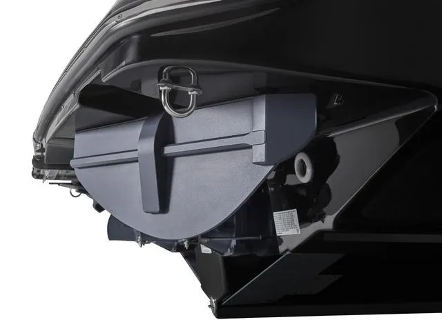 Slide: The Image of 2025 Yamaha Boats 255XD rear view, showcasing sleek design and advanced features. - 9