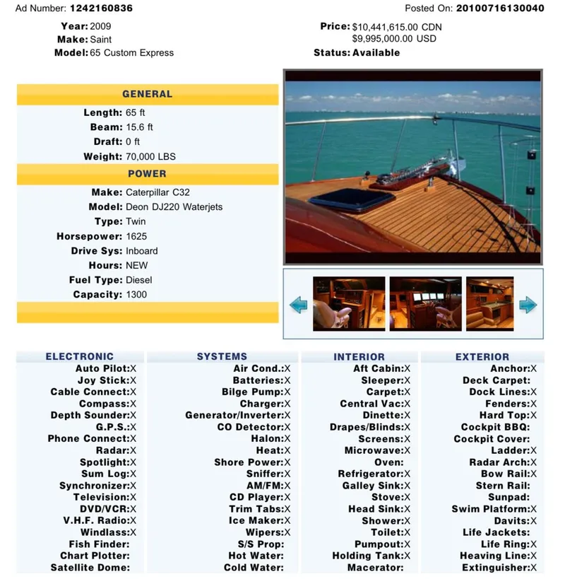 Slide: The Image of 2009 Hugh Saint 65 Commuter yacht with luxurious interior and advanced navigation systems. - 20