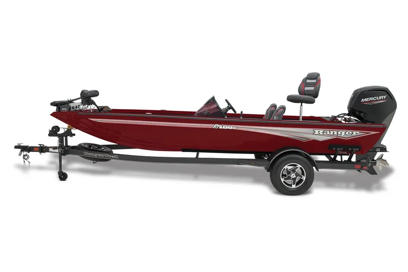 Slide: The Image of 2025 Ranger RT188C boat interior with modern seating and steering console. - 4