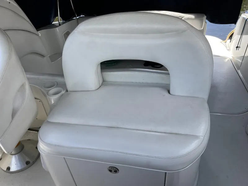Slide: The Image of White leather seating on 2003 Sea Ray 360 Sundancer boat. - 35