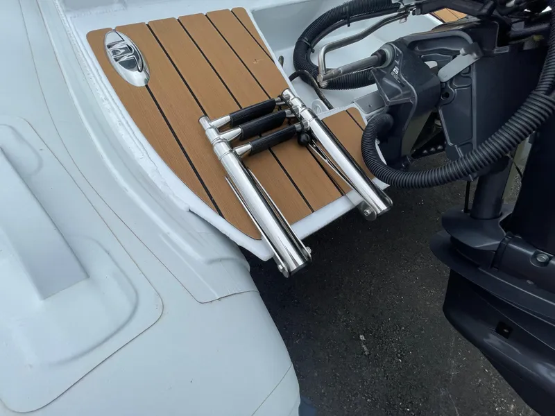 Slide: The Image of 2025 AB Inflatables Alumina 15 ALX boat with foldable ladder and teak deck. - 10