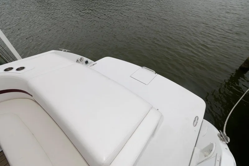 Slide: The Image of 2007 Formula 330 Sun Sport boat deck overlooking calm water. - 9