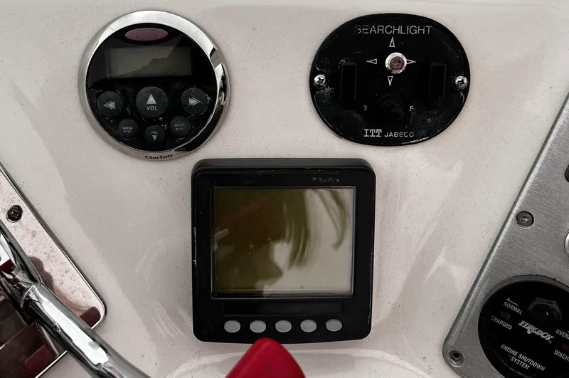 Slide: The Image of Control panel of 2008 Carver 36 Mariner with searchlight and display. - 36