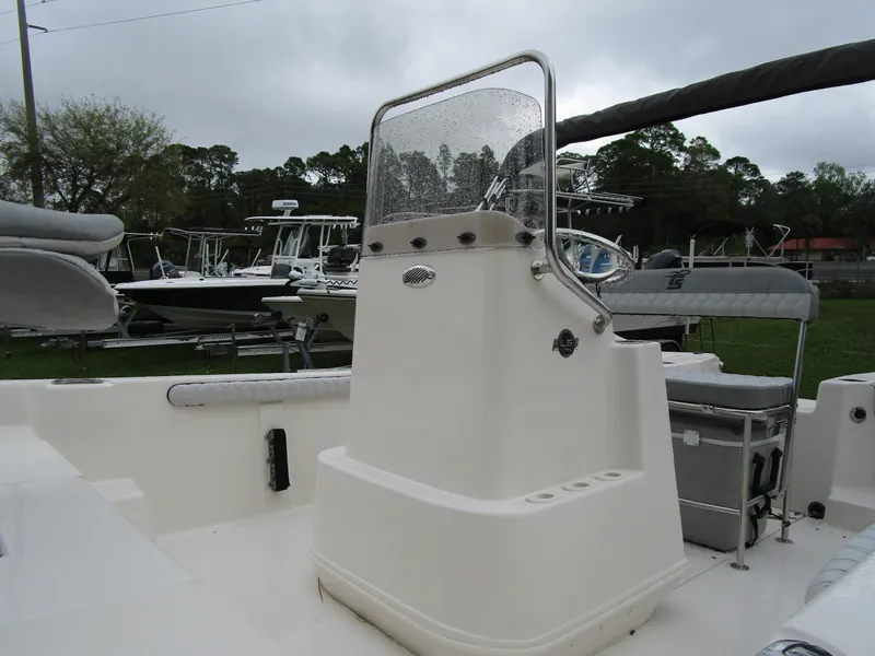Slide: The Image of 2025 Carolina Skiff LS Series 17LS boat interior with console and seating. - 5