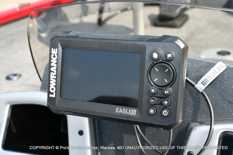 Slide: The Image of Lowrance Eagle 5 fish finder on 2025 Tracker Pro Team 175 Crappie Edition boat. - 33