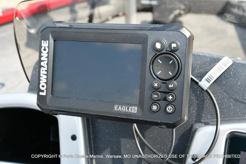 Slide: The Image of Lowrance Eagle 5 fish finder on 2025 Tracker Pro Team 175 Crappie Edition boat. - 5