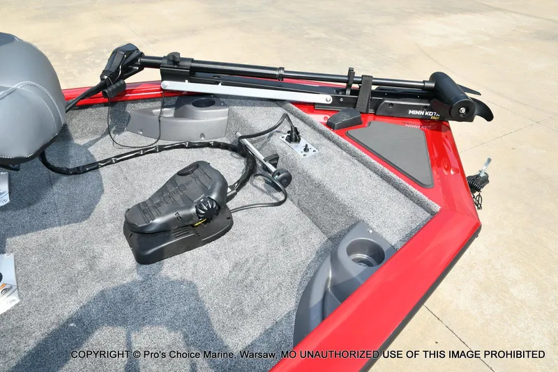 Slide: The Image of 2025 Tracker Pro Team 175 Crappie Edition boat deck with Minn Kota trolling motor. - 8