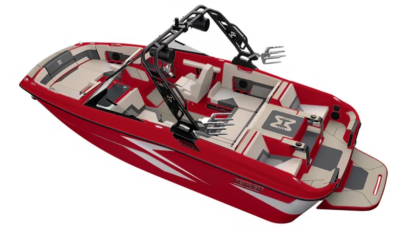 Slide: The Image of 2023 HEYDAY WAKE BOATS H20, red wakeboard boat with sleek design and spacious seating. - 13