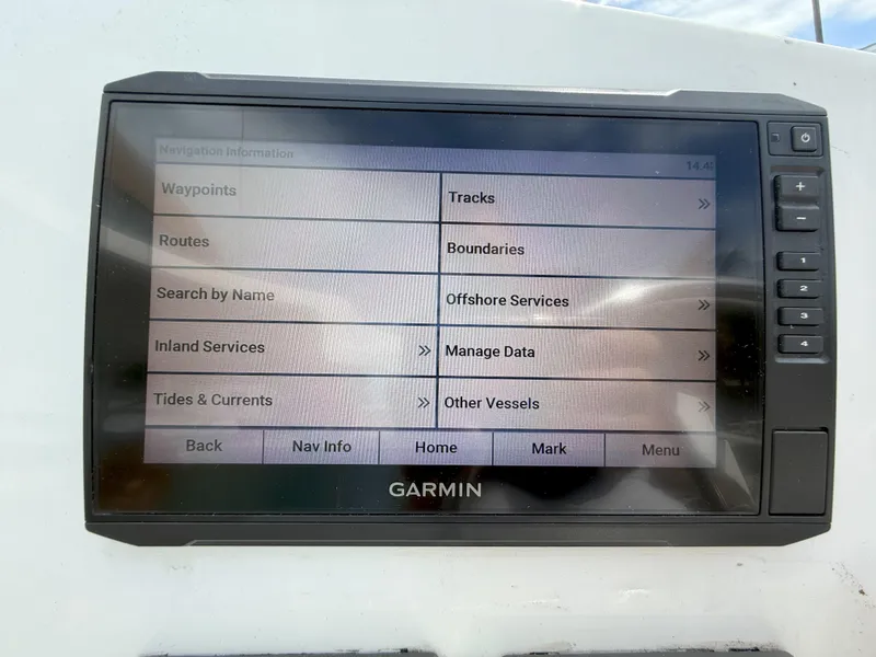 Slide: The Image of Garmin navigation display on 2014 Fountaine Pajot Mahe 36 Evolution, showing waypoints and routes. - 39