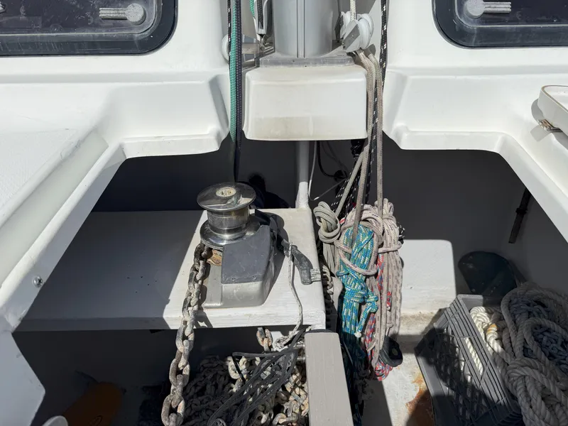 Slide: The Image of 2014 Fountaine Pajot Mahe 36 Evolution deck with ropes and winch. - 49