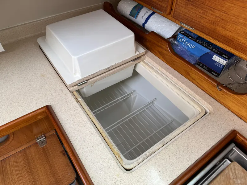 Slide: The Image of Built-in refrigerator in 1999 Catalina 36 Mk II yacht kitchen. - 19