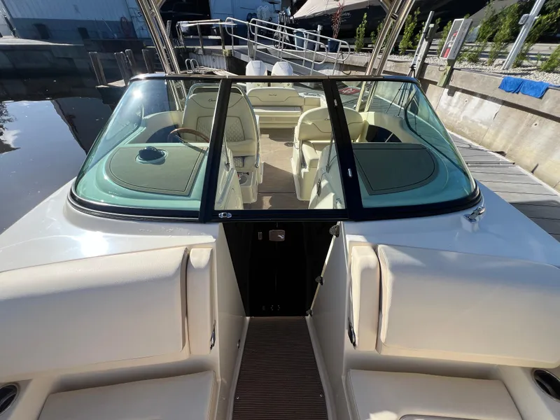 Slide: The Image of 2025 Chris-Craft Calypso 28 boat interior view at dockside. - 10