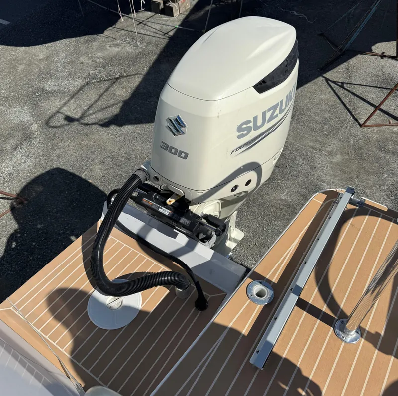Slide: The Image of Cape Powercat 3500 PH 2020 with Suzuki 300 outboard motor on deck. - 28