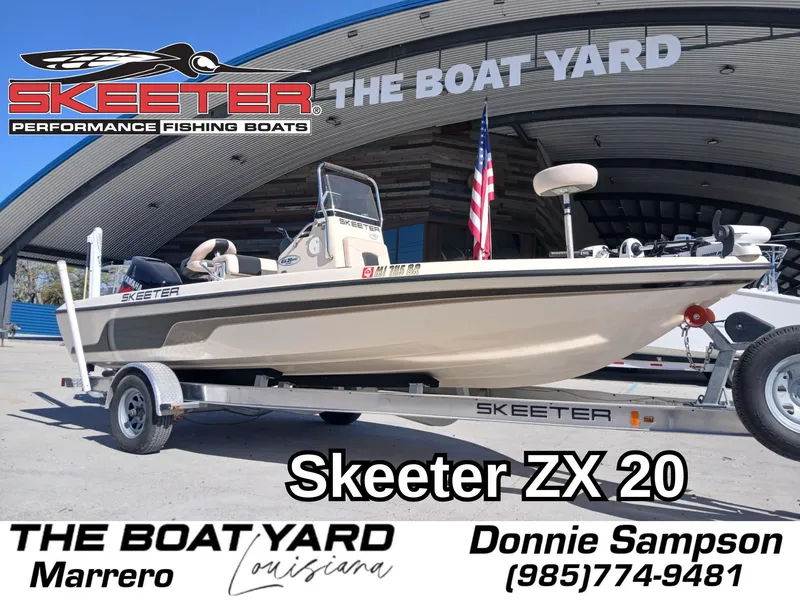 Slide: The Image of 2010 Skeeter 20 ZX fishing boat on trailer at The Boat Yard, Marrero, Louisiana. - 1