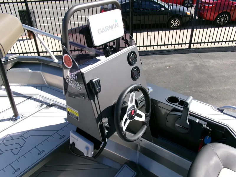 Slide: The Image of 2023 Stabicraft 1550 Frontier Profish dashboard with Garmin navigation system. - 10