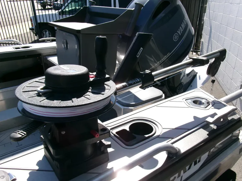 Slide: The Image of 2023 Stabicraft 1550 Frontier Profish boat with Yamaha motor and fishing equipment. - 21