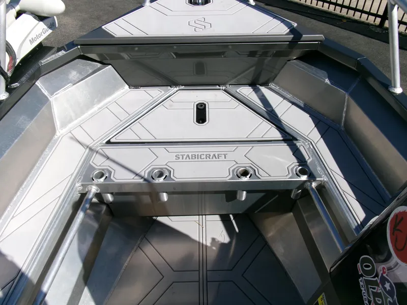 Slide: The Image of 2023 Stabicraft 1550 Frontier Profish series boat interior, showcasing durable aluminum construction. - 7