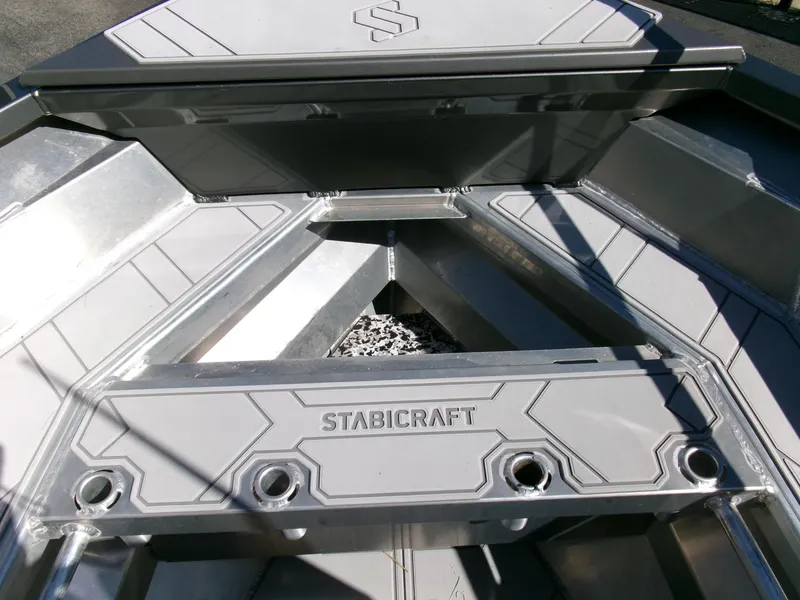 Slide: The Image of 2023 Stabicraft 1550 Frontier Profish series boat interior, showcasing durable aluminum construction. - 8