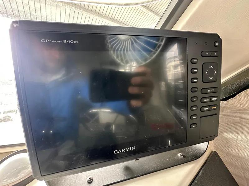 Slide: The Image of Garmin GPSMAP 840xs on 1994 Carver 370 Voyager boat dashboard. - 34