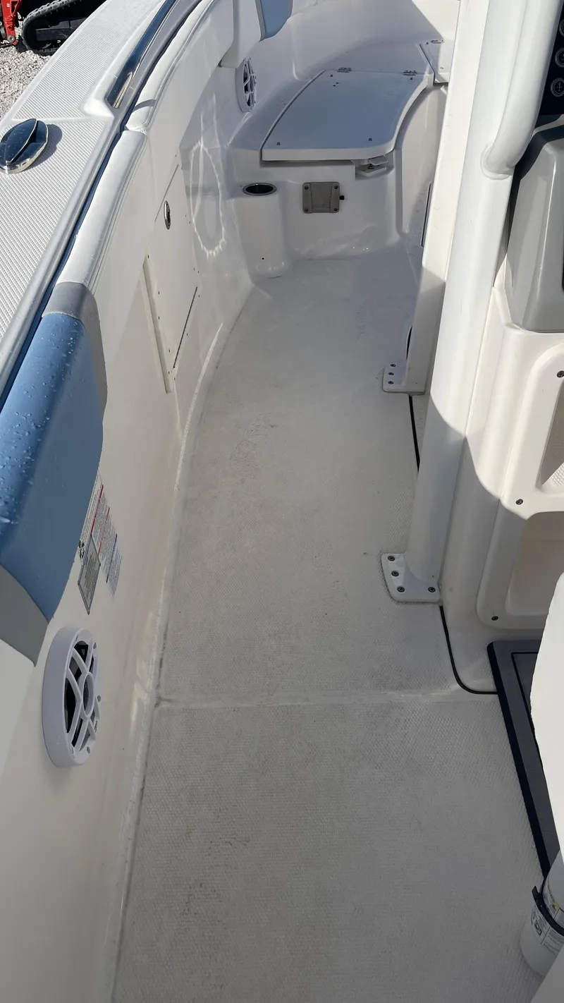 Slide: The Image of 2023 Robalo R272 Center Console boat interior with sleek design and modern features. - 38