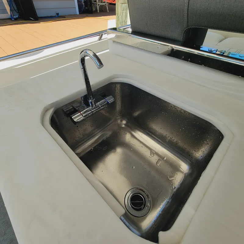 Slide: The Image of Stainless steel sink on 2021 Tiara Yachts 38 LS boat. - 43