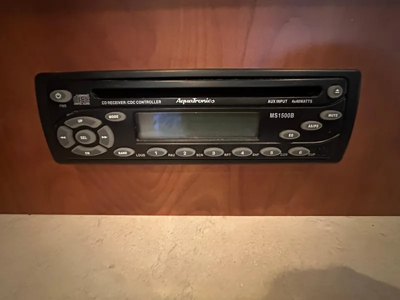 Slide: The Image of Aquatronics MS1500B CD receiver in 2005 Bayliner 305 boat interior. - 19