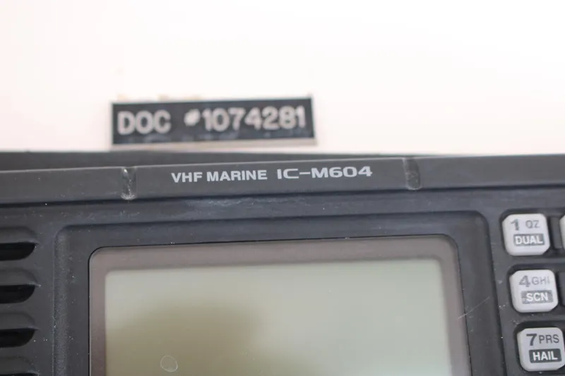 Slide: The Image of VHF Marine IC-M604 radio on 1999 Ocean Yachts model. - 35