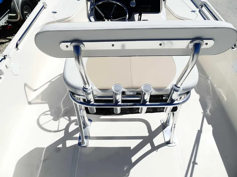 Slide: The Image of Bulls Bay 2200 boat interior, featuring sleek seating and chrome details, 2025 model. - 11