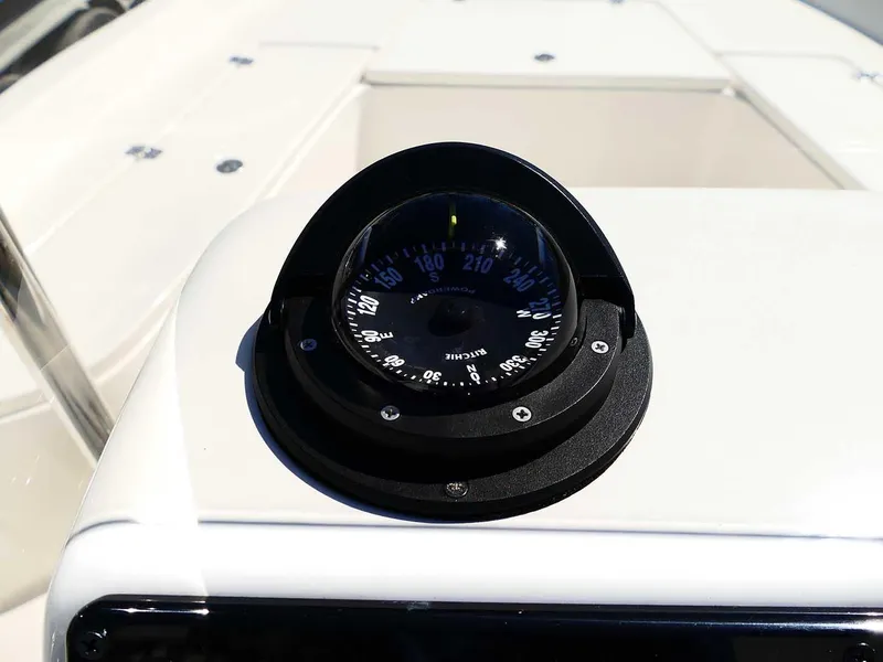 Slide: The Image of Compass on 2025 Bulls Bay 2200 boat dashboard, showing navigation details. - 18