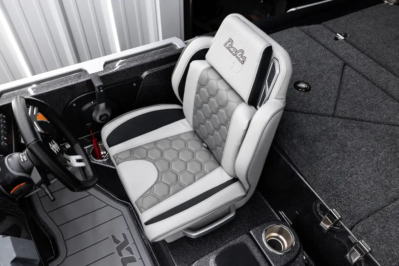 Slide: The Image of 2026 Bass Cat Lynx STS boat interior with premium seating and modern design. - 7