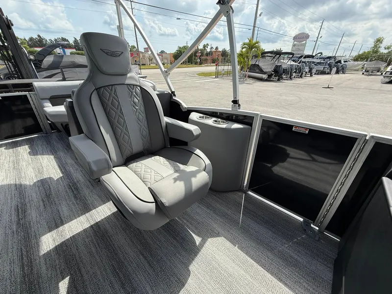 Slide: The Image of Luxurious seating on 2025 Bennington 22 MFB boat, featuring modern design and comfort. - 12