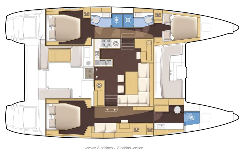Slide: The Image of Manufacturer Provided Image: Lagoon 450 3 Cabin Layout Plan - 130