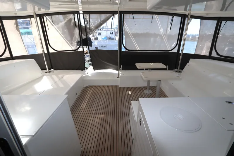 Slide: The Image of Spacious interior of 2017 Lagoon 450 F catamaran with seating and table. - 26