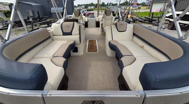 Slide: The Image of 2025 Avalon Platinum Catalina 2585 Quad Lounger with luxurious seating and spacious interior. - 5