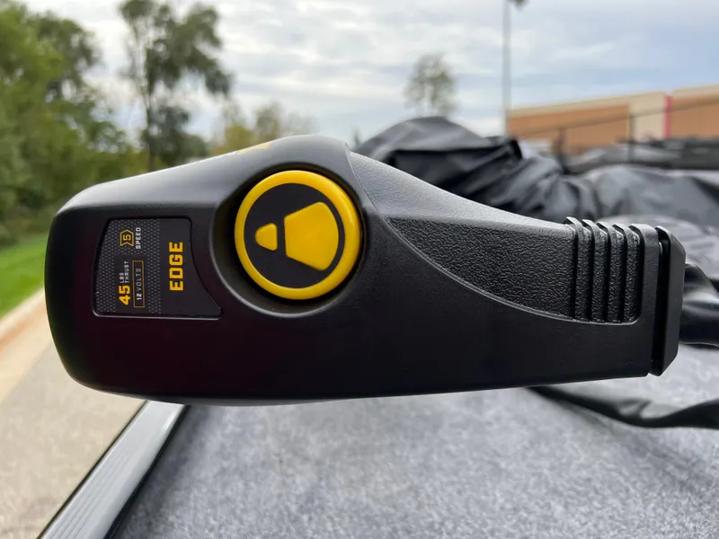 Slide: The Image of Close-up of a 2025 Tracker Bass Tracker Classic XL boat control handle. - 4