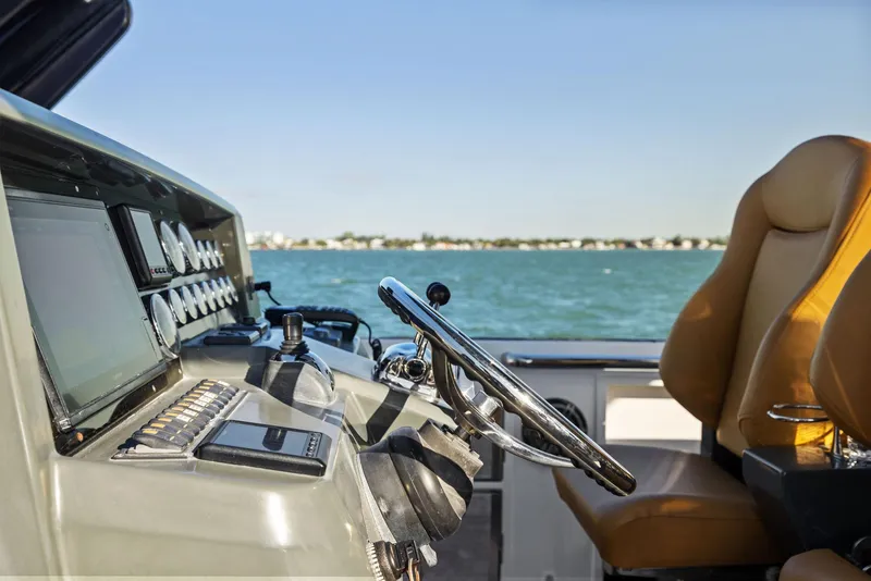 Slide: The Image of Helm of 2011 Fjord 40 Open yacht with ocean view. - 25