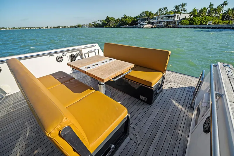 Slide: The Image of Outdoor seating area on 2011 Fjord 40 Open yacht with ocean view. - 32