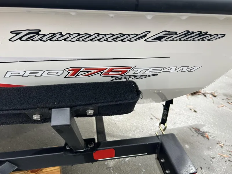 Slide: The Image of 2022 Bass Tracker PRO TEAM 175 TXW Tournament Edition boat on trailer. - 14