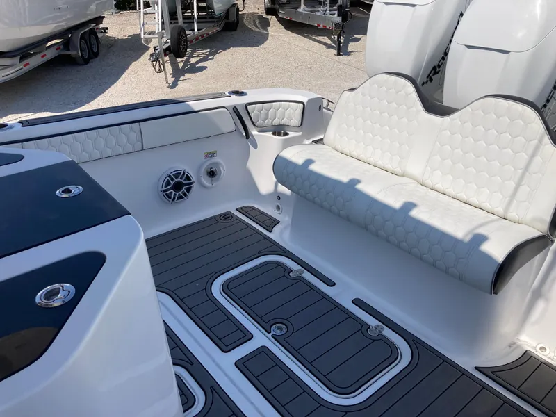 Slide: The Image of 2022 Glasstream 36 PRO boat interior with seating and modern design. - 14