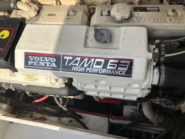 Slide: The Image of Volvo Penta TAMD 63 engine in 1987 Blackfin 32 Flybridge boat. - 14