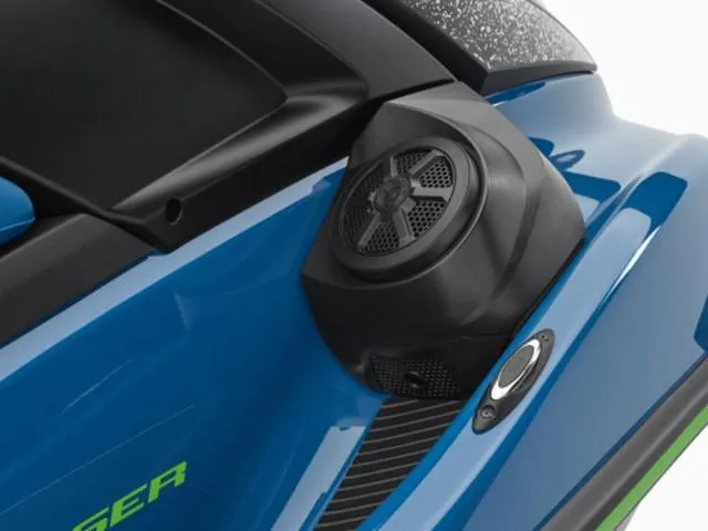 Slide: The Image of 2024 Yamaha Waverunner VX Cruiser with Audio, featuring sleek blue design and integrated speaker system. - 3