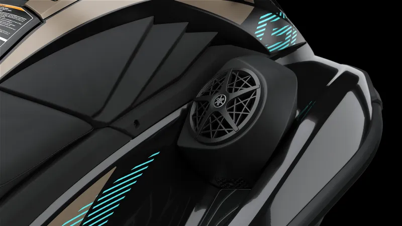 Slide: The Image of 2025 Yamaha Waverunner GP SVHO with Audio, featuring sleek design and integrated speaker system. - 5