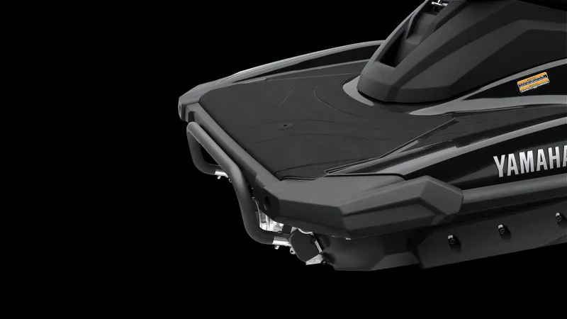 Slide: The Image of 2025 Yamaha Waverunner GP SVHO with Audio, sleek black design, rear view. - 7