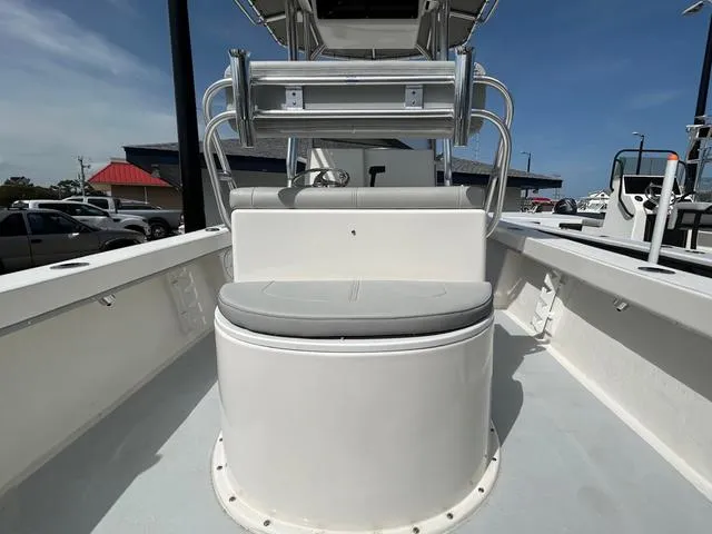 Slide: The Image of 2025 May-Craft 2000 Cape Classic boat interior with seating and console. - 7