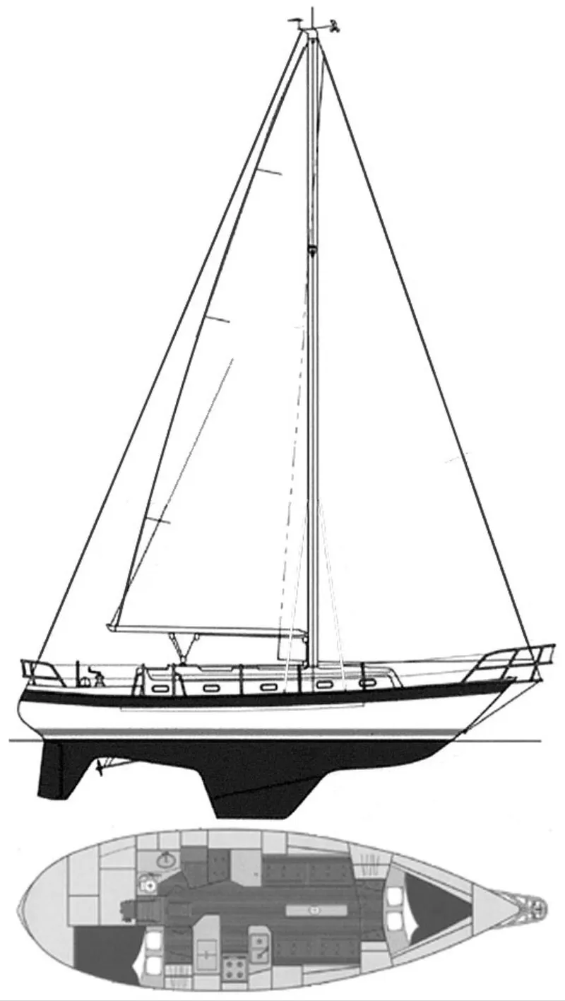 Slide: The Image of Sailboat diagram of 1996 Valiant 39, showcasing design and layout details. - 20
