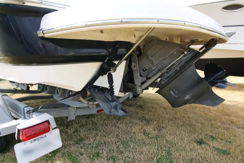 Slide: The Image of 2007 Chaparral 204 SSi boat stern and propeller on trailer, Virginia license plate. - 11
